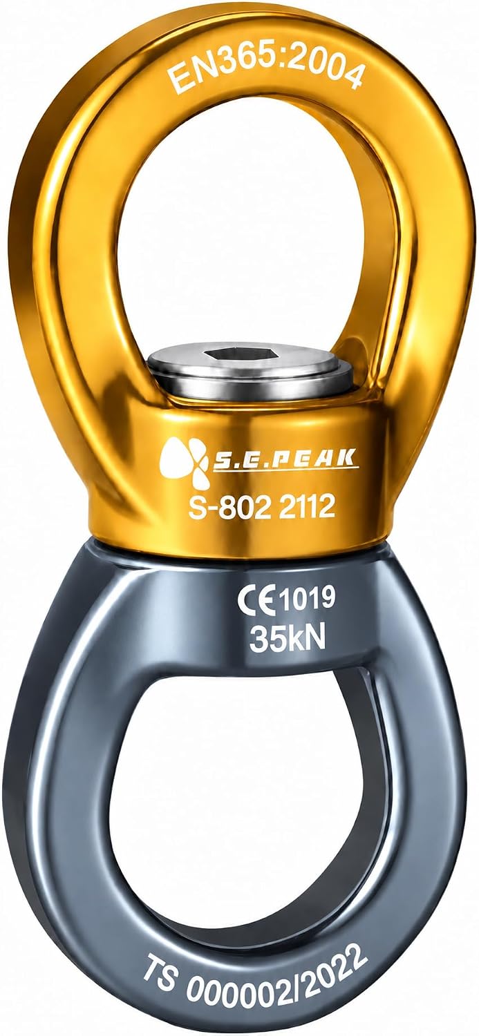 S.E.PEAK black anodized aluminum 35kN swing swivel with 360 degree rotation - view 7