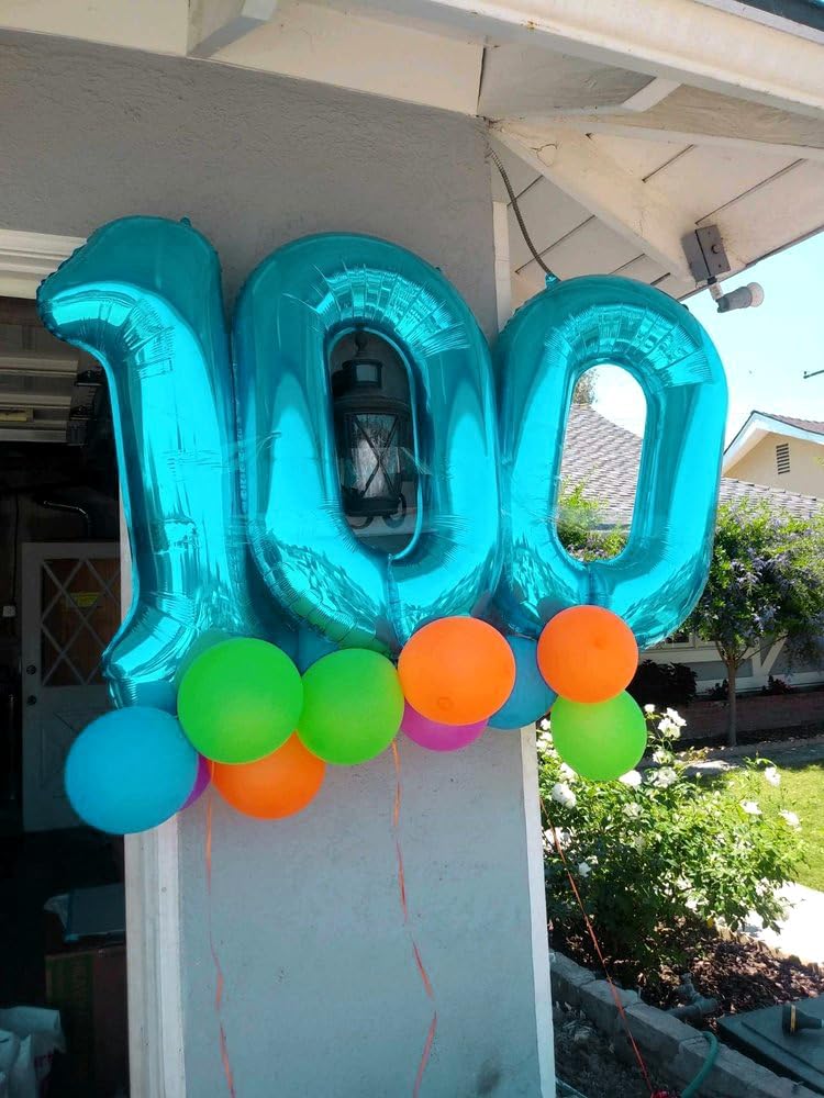 Navy Blue 1 Balloon, Number Balloon 40 Inch - Light Blue / Number 8 - image 4