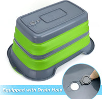 Collapsible Dog Bathtub, Portable Pets Bathing Tub for Puppy Cats, Gray – Essentials for Dogs - Medium / Green - image 3