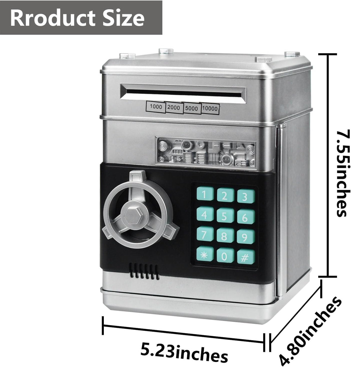 HUSAN rose gold electronic ATM piggy bank for kids with password keypad - view 24