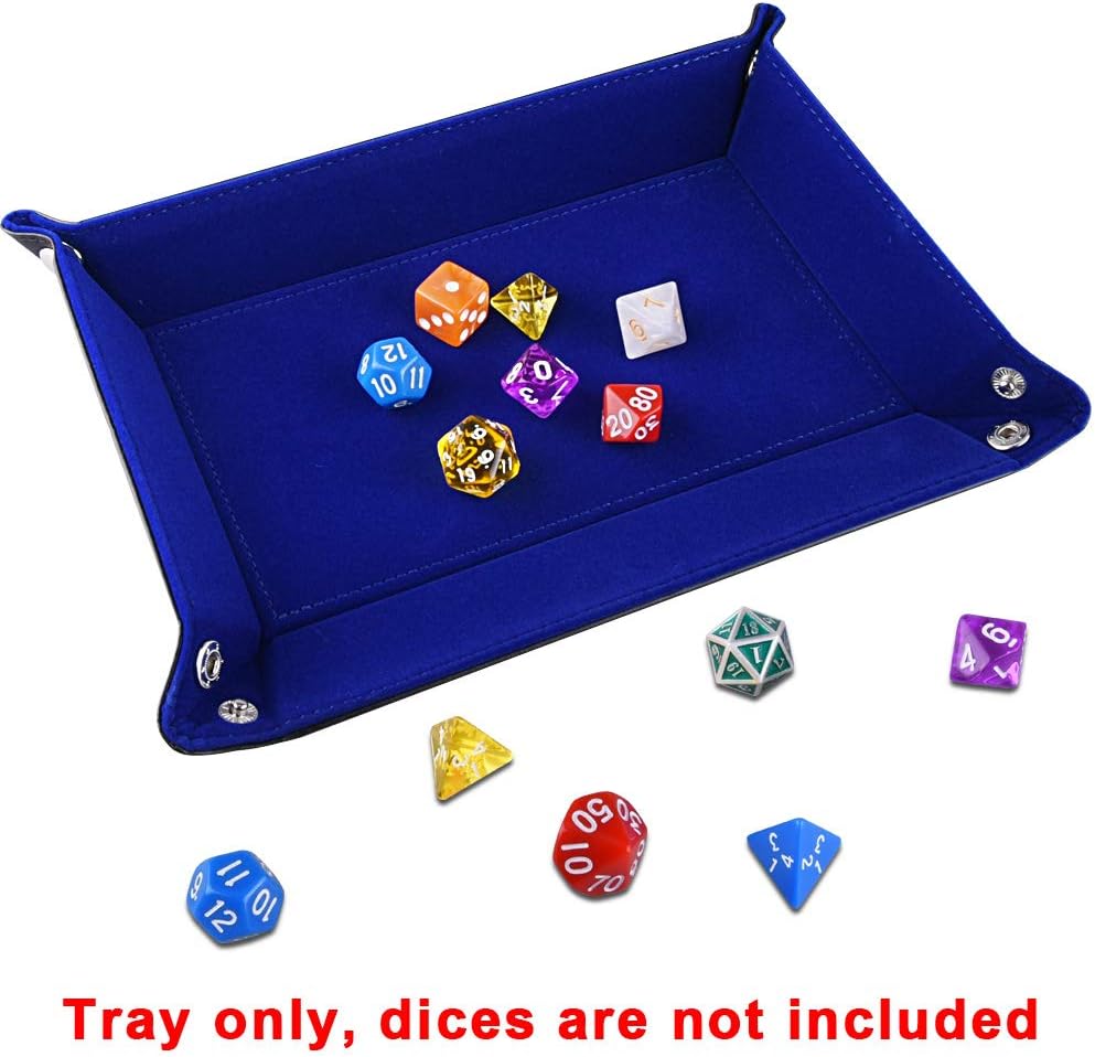 SIQUK Double Sided Dice Tray Folding Rectangle Dice Holder – Fun for Kids & Family - Dark Blue - image 4