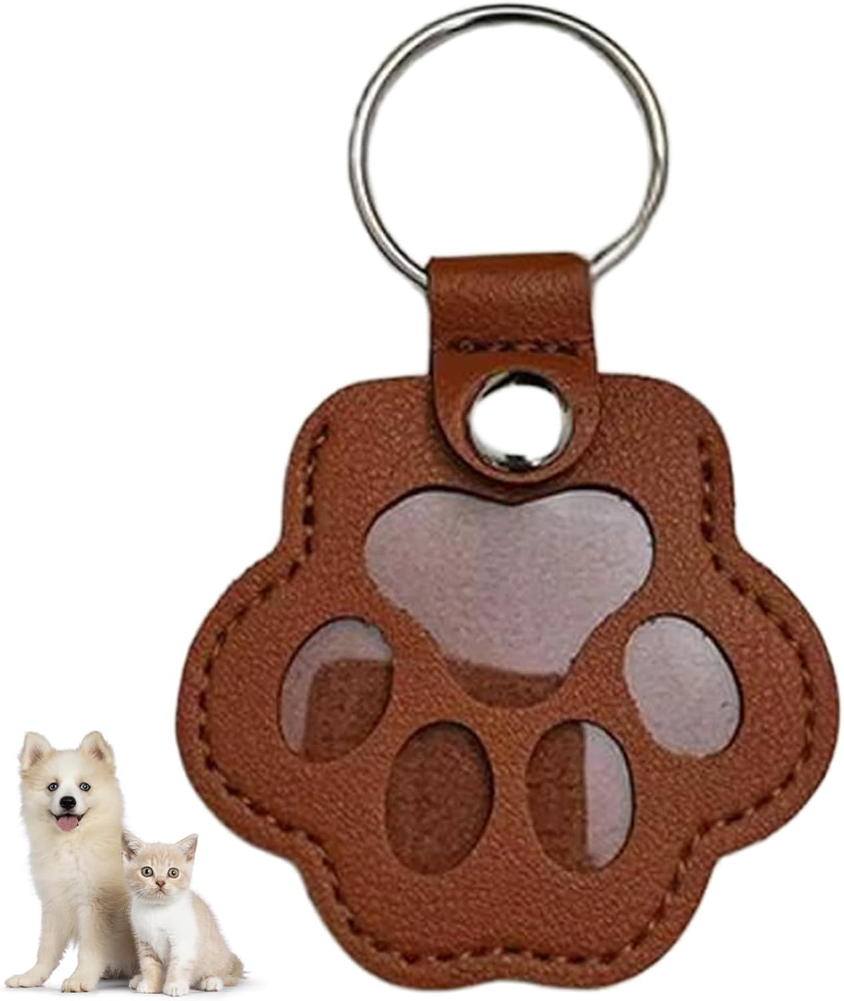 Cat Dog Hair Storage Keychain, Pet Hair Keychain - Brown