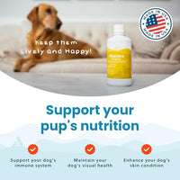 Liquid Multivitamin for Dogs with Probiotics, 8 in 1 Vitamins for Immune Support, Energy & Digestion, High Absorption Liquid Dog Supplement, Made in USA, 32 oz
