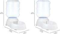 Amazon Basics Automatic Dog Cat Water Dispenser Gravity Feeder Set, Pack of 2, Small, 6-Pound Food Capacity, 1-Gallon, Gray