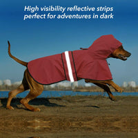 Waterproof Dog Raincoat, Adjustable Pet Rain Coats - Red / X-Large - image 4