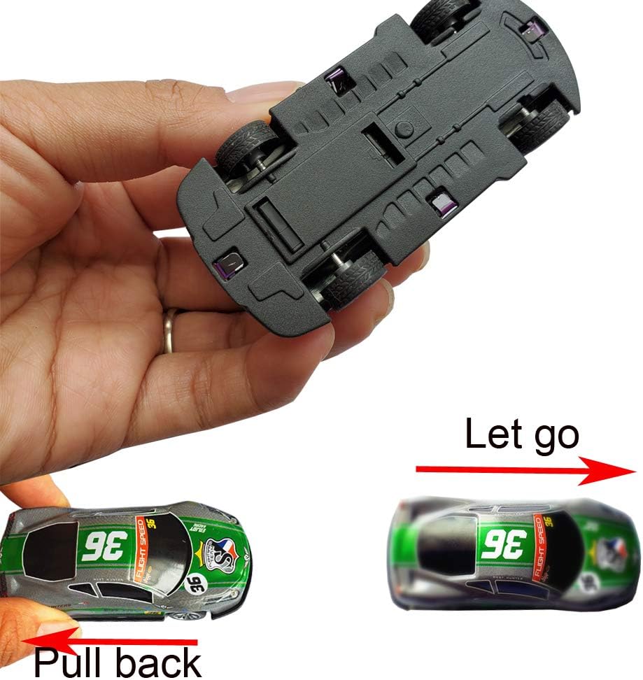 Himeeu pull back race cars set of 5, colorful 3 inch die cast metal toy cars - view 2