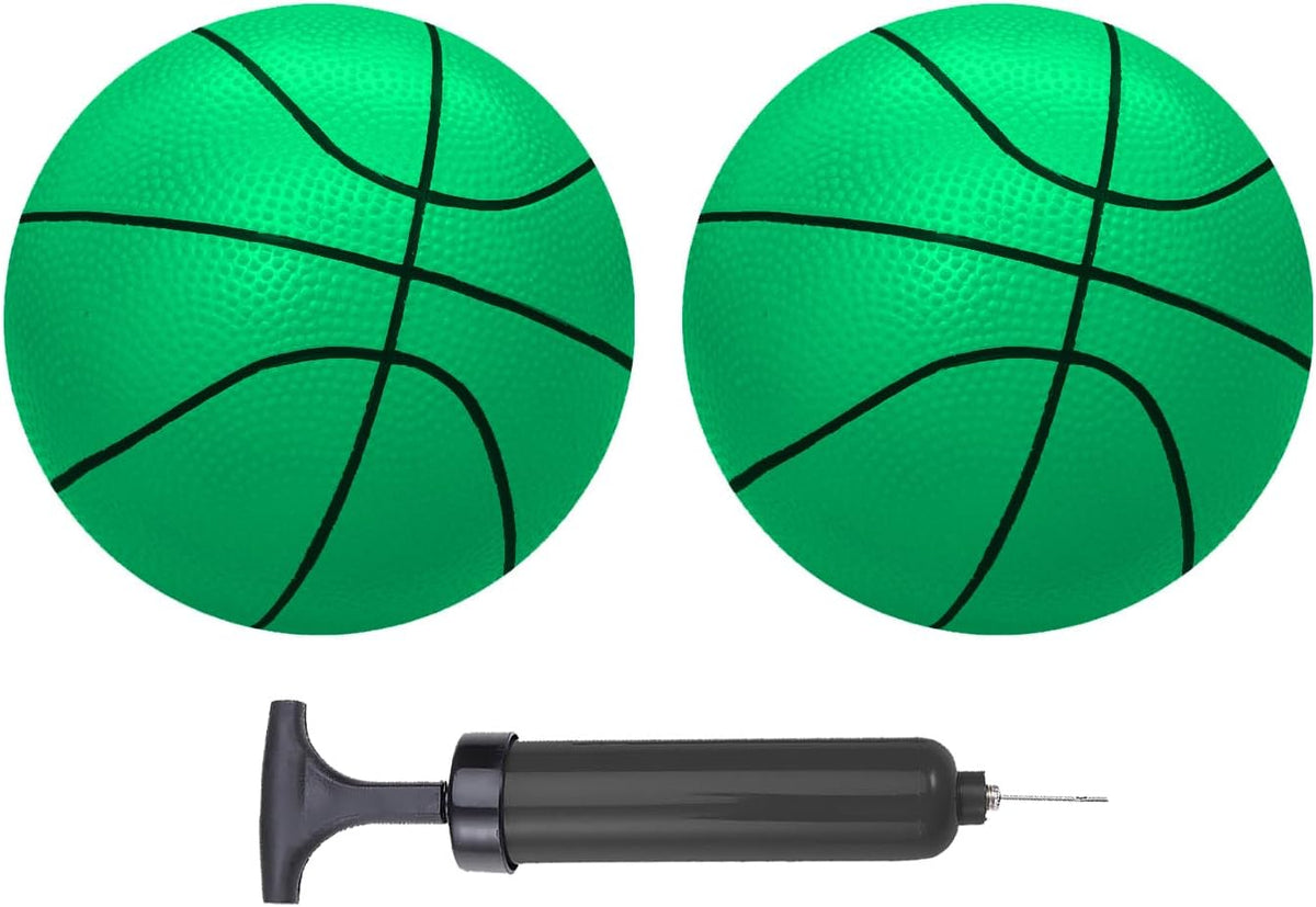 ABAJI Mini Basketballs 2 Pack 5" Set with Pump Needle Durable - Green