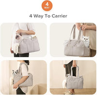 Dog Carriers for Small Dogs, Soft Sided Folding Small Dog Carrier for Dogs Medium Cats Puppies up to 13 Lbs, Washable Breathable Puppy Carrie Carrier for Outdoor Travel (Small Gray)
