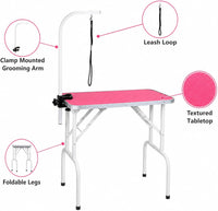 LEIBOU Pet Dog Grooming Table Foldable Grooming Table Heavy Duty Iron - Pink / 32'' - image 3