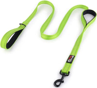 Dog Leash 6ft Long, Traffic Padded Two Handle, Heavy Duty - 6FT / Green
