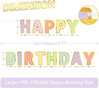 Pre-Strung Happy Birthday Banner - Macaron - image 2