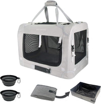 Extra Large Cat Carrier Soft Sided - Grey+ / without curtain