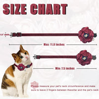 Fupo Cat Collar, Breakaway Adjustable with Bell& Flower - RED - image 3