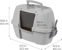 IRIS USA Large Front Door Cat Litter Box, Walk-in Entry - Corner Enclosed / Gray - image 2