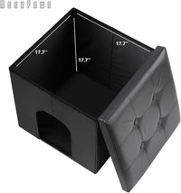 MEEXPAWS Cat Litter Box Enclosure Furniture Hidden, Cat Washroom Bench Storage Cabinet Small 19.7'' x 19.7'' x 19.7''| Dog Proof | Waterproof Inside | Easy Clean | Easy Assembly | Odor Control(Black)