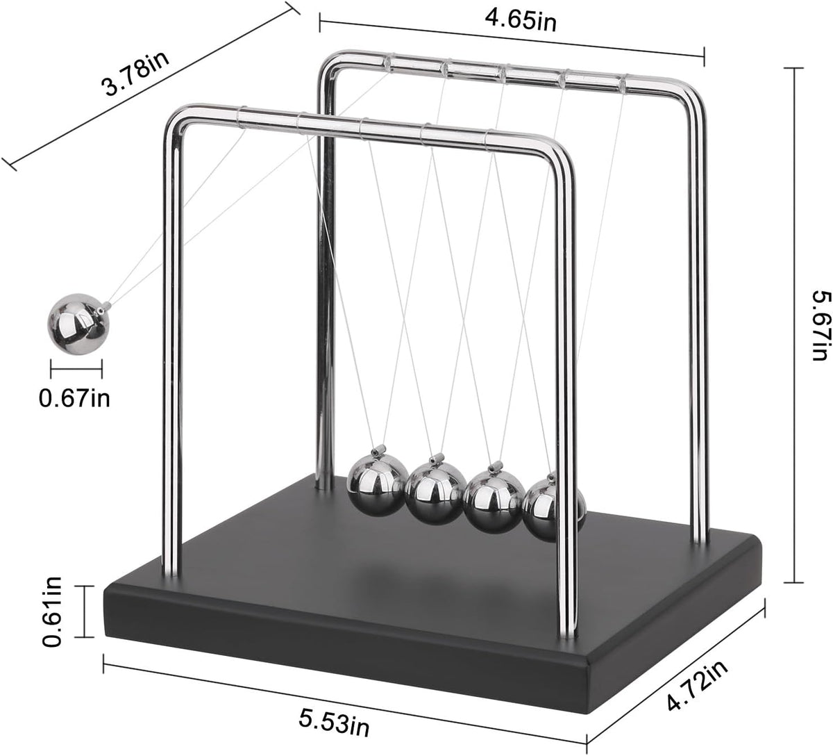 QLKUNLA Newtons Cradle Balance Balls Science Physics Gadget Desktop - 5 Beads - image 2