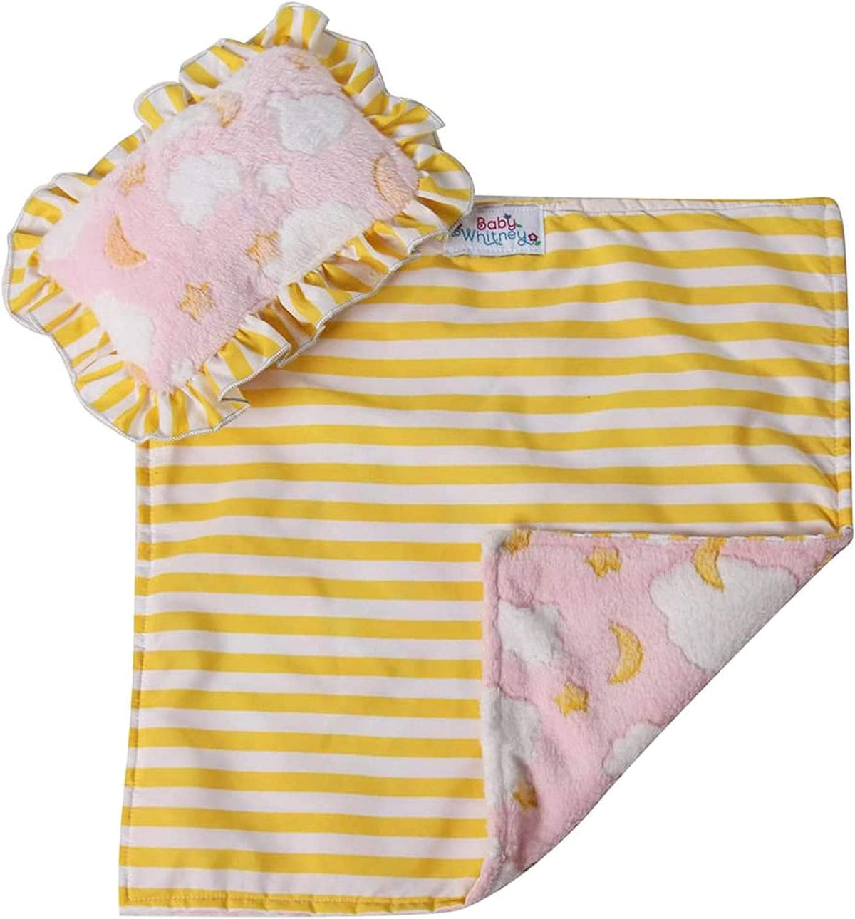 Baby Whitney pink clouds doll blanket and pillow set - view 2