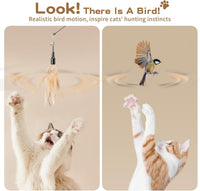 Pawaboo Cat Feather Wand Interactive Toy - A-Brown - image 4