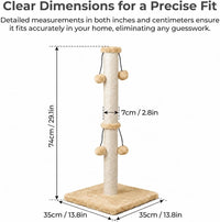 Dimaka 29in Cat Scratching Post - Light Brown / 29 inches for All Cats - image 2