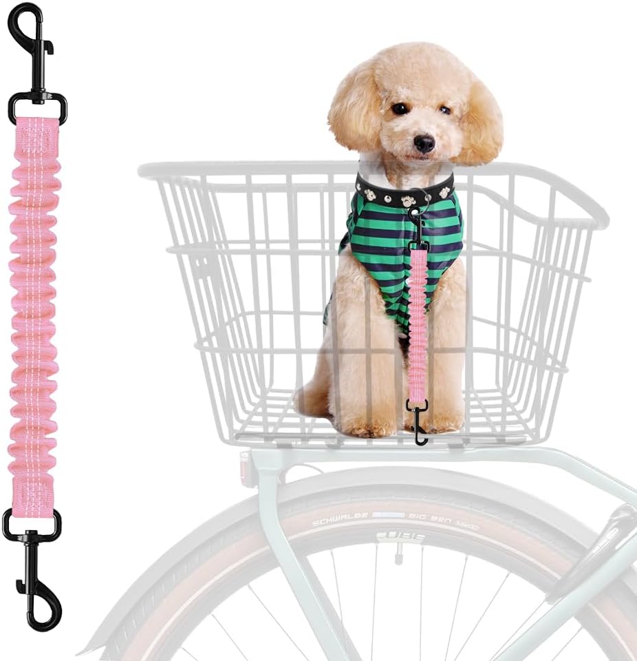 Dog Seat Belt for Bike Basket - Pink