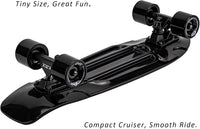 KMX Classic Retro Mini Cruiser Skateboard 22" & 27" for Boys Girls - Black+ / 22" - image 3