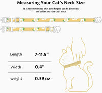 2 Pack Cotton Cat Collar Pink Strawberrie White Heart Cute Kitten - Green&Yellow - image 3