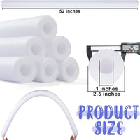 Hanaive white foam pool noodles, 6 pack, 52 inches long with hollow centers - view 29
