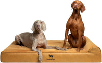 Large Dog Bed Orthopedic Memory Foam Cooling Gel 35x25x8.7 in – Essentials for Dogs - Camel - LE / XX-Large