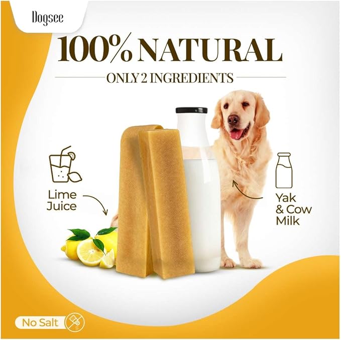 Dogsee Original Himalayan Yak Chews for Dogs 2lb (Medium - 12 Bars) | 100% Natural | Dog Treats Healthy | No Grain, No Gluten | Teeth Cleaning