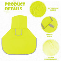 Dog Raincoat for Medium Dogs, Dog Rain Jacket with Clear Hooded - X-Large(Label Size:6XL) / Neon Green - image 3