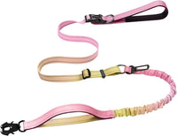 Heavy Duty Hands Free Dog Leash with Quick Release Carabiner - Pinkish Yellow