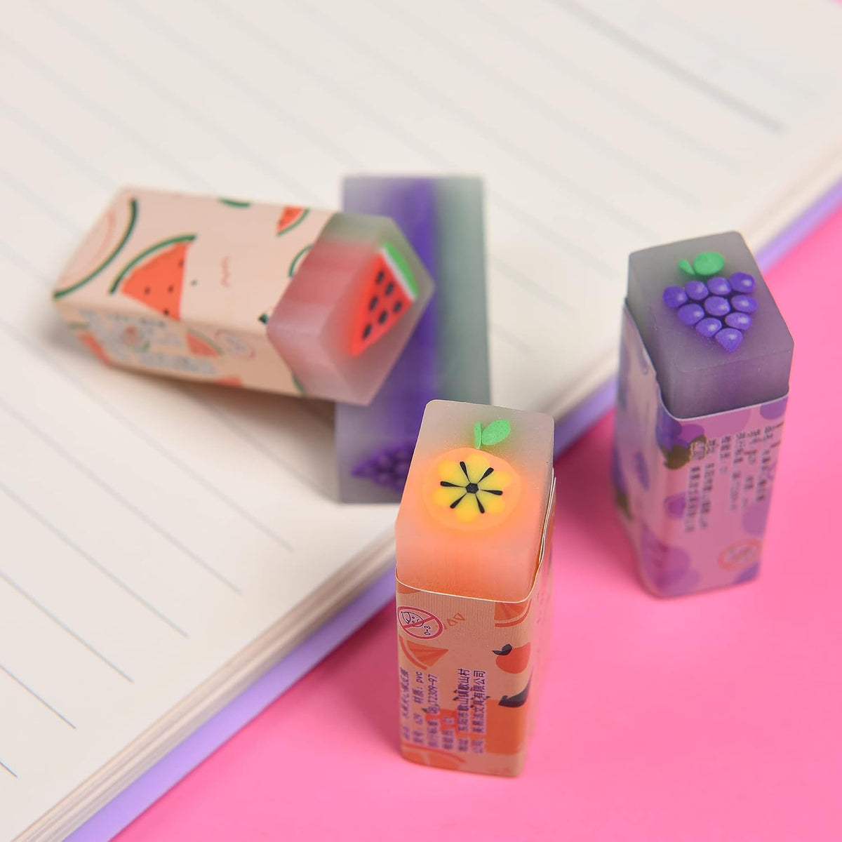 15Pcs Cute Fruit Erasers for Kids - Fruit - image 4