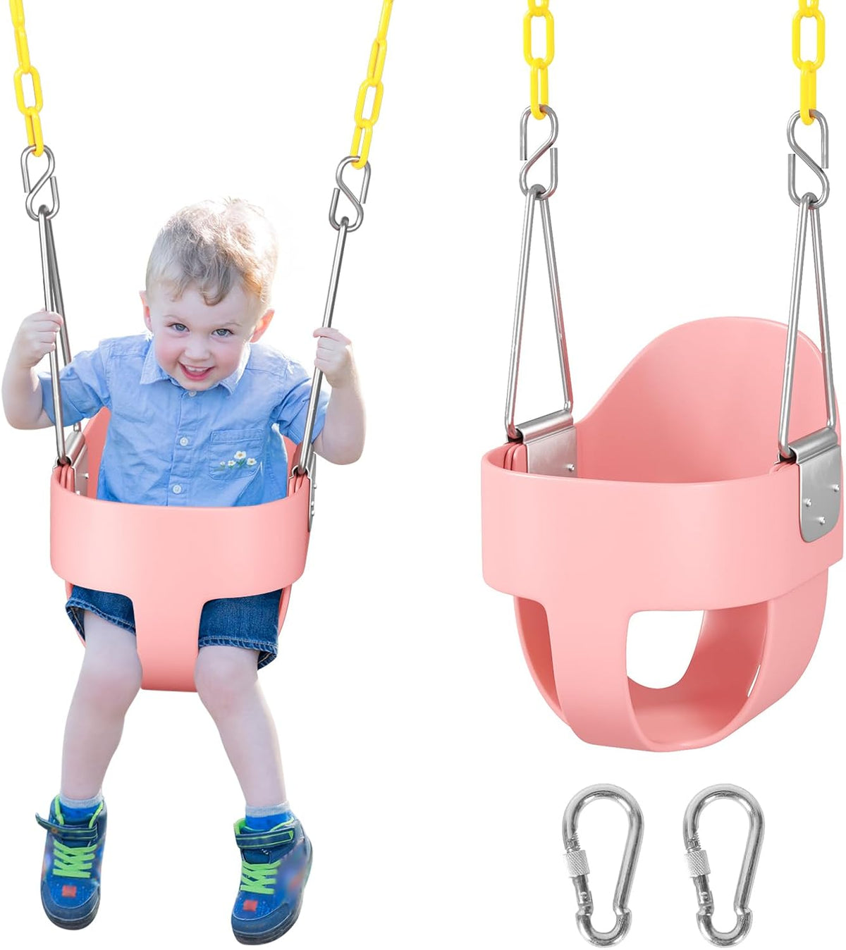 DECORLIFE Toddler Swing, Baby Swing Outdoor - Pink - 1 Pack
