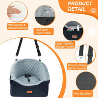 Vivifying Dog Car Seat for Small Dogs - Gray&Black - image 3