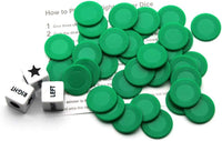 Bilywey Left Right Dice Game Set with 3 Dices + 36 Black Chips – Fun for Kids & Family - Green - image 3