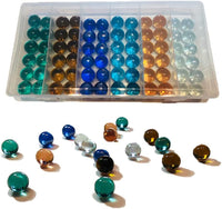 UNCOJOY 72 glass marbles for kids in six colors with storage box