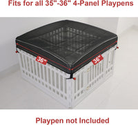 Dog Playpen Cover Sun/Rain Proof Top - 36 inch 4 panel mesh cover - image 2