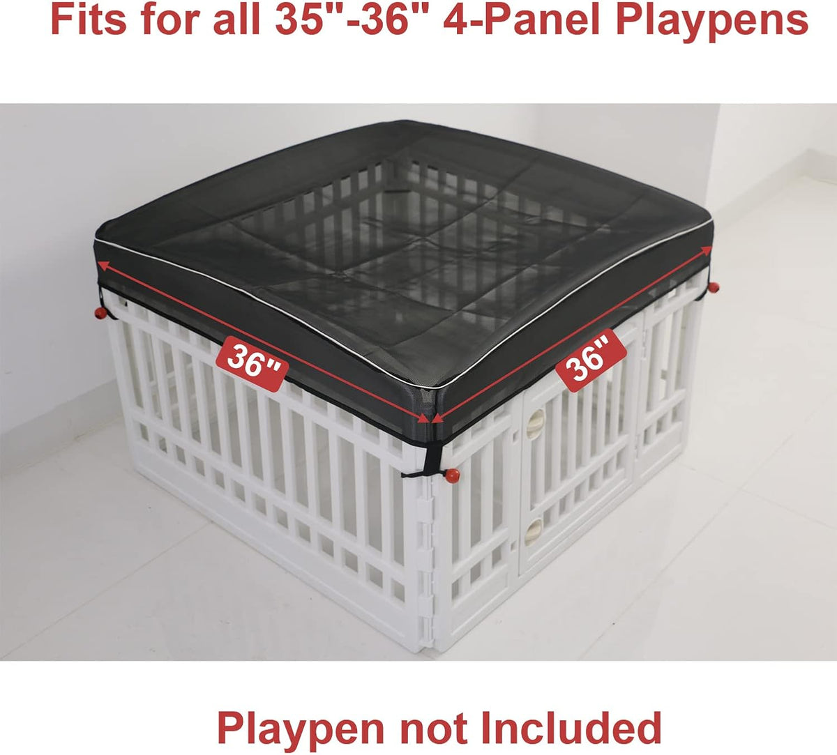 Dog Playpen Cover Sun/Rain Proof Top - 36 inch 4 panel mesh cover - image 2