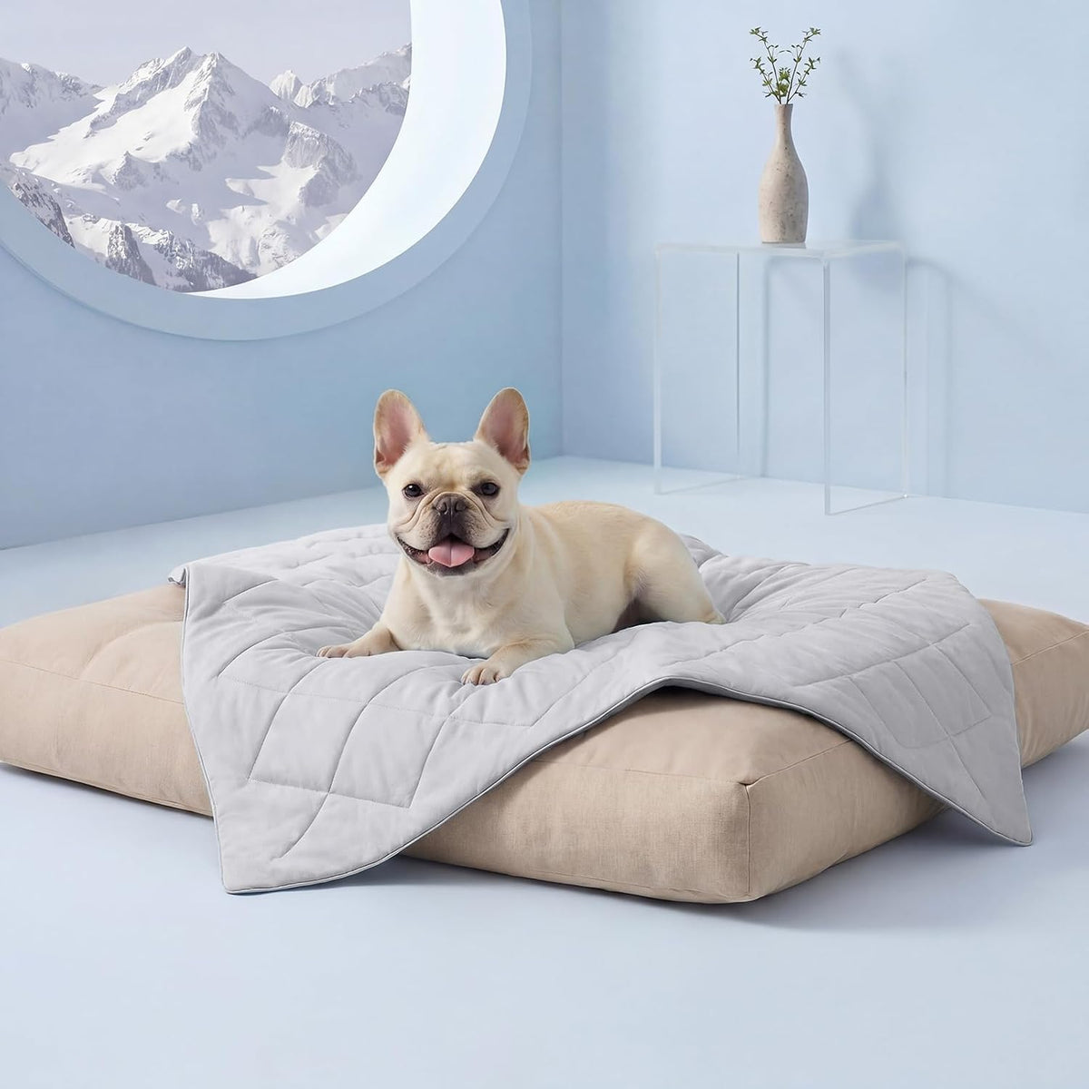 Luciphia Q-MAX>0.4 Cooling Dog Blanket Breathable Cold Pet Puppy Blue - Light Grey / 29x40 inches