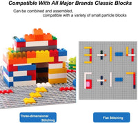 LVHERO 8 Pack Classic Baseplates Building Plates for Building Bricks - Gray / 16 - image 3