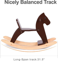 KRAND natural pine kids wooden rocking horse with handrail, backrest and foot pedal - view 8
