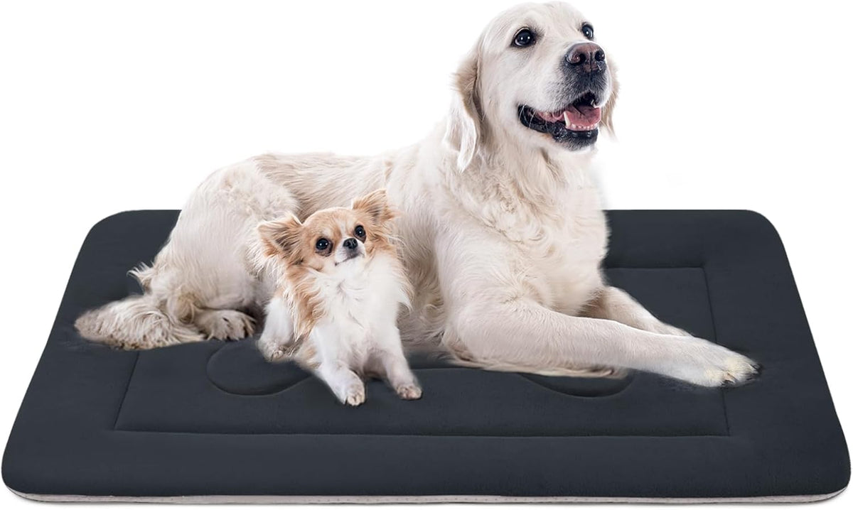 Large Dog Bed Soft Dog Crate Pad Mat 42 in Non-Slip Bottom Washable - 48.0"L x 30.0"W x 1.2"Th / Dark Blue Gray