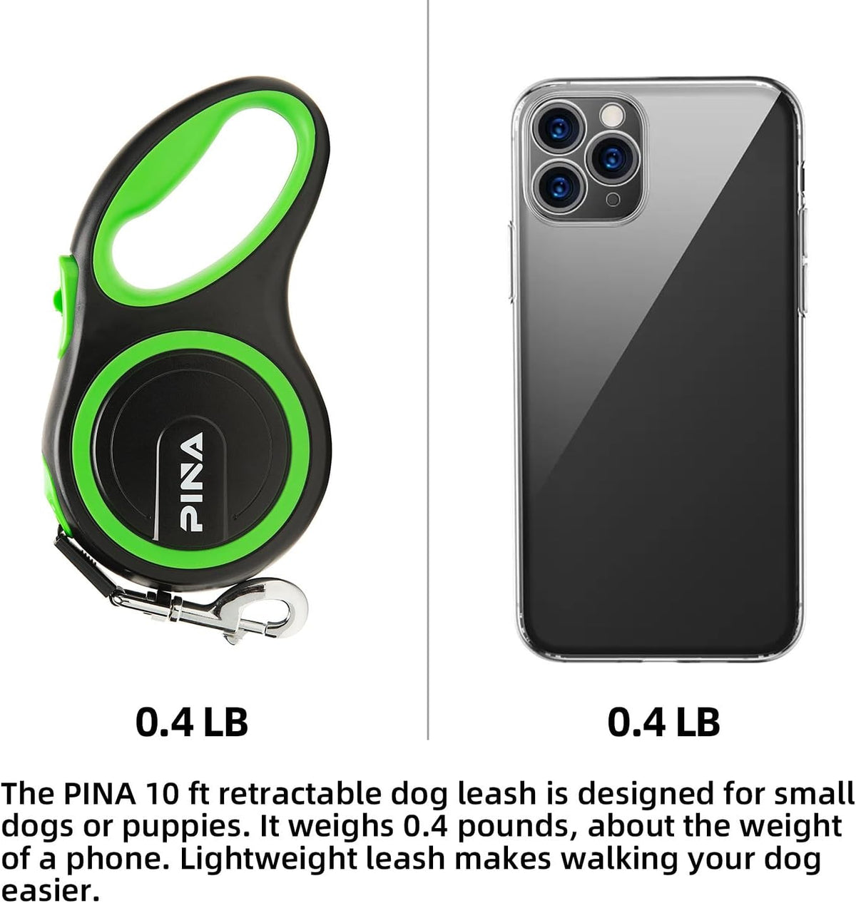 Retractable Dog Leash, 26ft Dog Leash for Small Medium Large Dogs Up to 110lbs, 360° Tangle-Free - 10 ft / Black Green - image 2