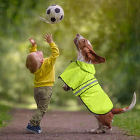 Waterproof Dog Raincoat, Adjustable Pet Rain Coats - Neon Green / XX-Large - image 4