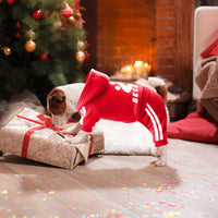 Dog Hoodie Security Clothes 4 Legs Jumpsuit Sweatshirt Hoodies Soft - Red / X-Small - image 2