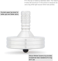 DjuiinoStar CNC machined stainless steel spinning top with ceramic tip and knurled grip - view 13