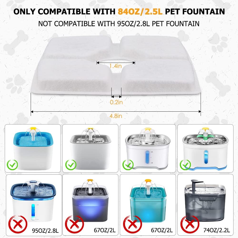 Pet Fountain Filter Set, 3 Triple Filtration System Replacement Cat Water Fountain Filters - 12 Filters - image 2