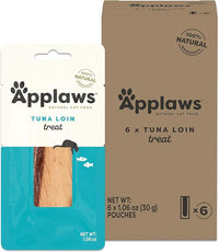 Applaws Natural Cat Treats, Grain-Free, High-Protein Whole Tuna Loins, Single-Ingredient Healthy Snack for Cats (6 x 1.06oz Loins)