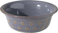 Ceramic 8.7inch Dog Bowl for Large Dog, Basic Food and Water Bowl for Replacement, Wide Opening Rounded Edge(Single Bowls, Reactived Glaze -Grey)