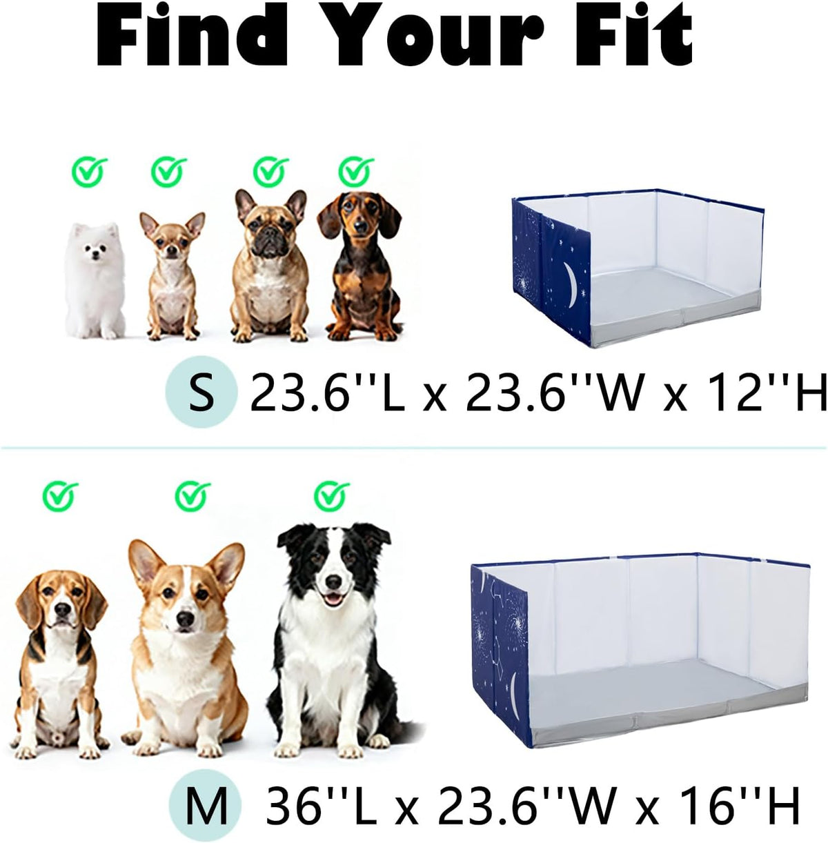 Dog Litter Box with High Walls - Black star / M-36''Lx23.6''Wx16''H - image 4